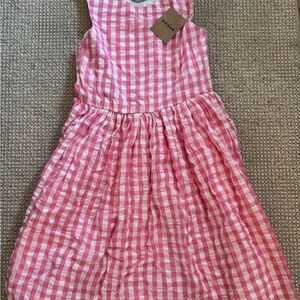 Boden Pink Gingham strawberry Sleeveless Kids Dress